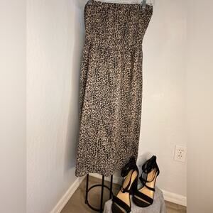 Tube top cheetah dress with slip